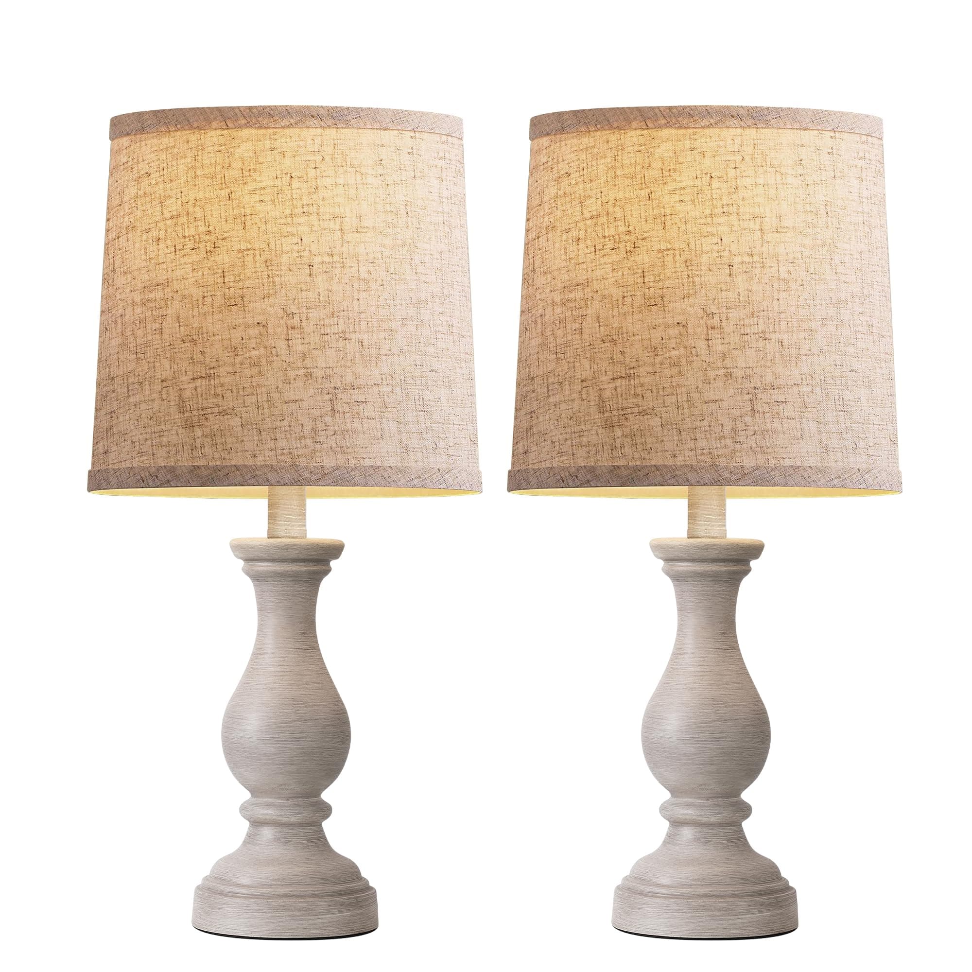 Seealle farmhouse table lamps set pair detail