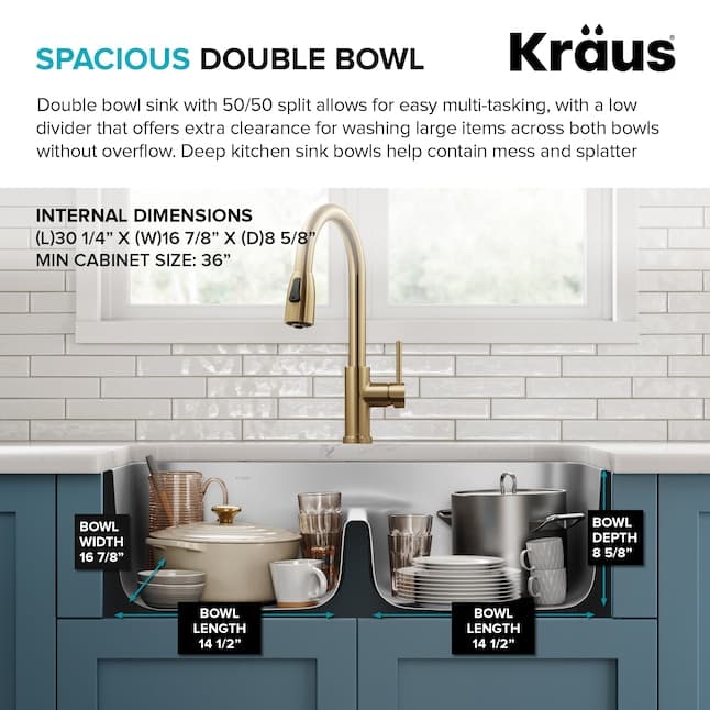 Kraus KBU32 kitchen sink strainer accessories detail