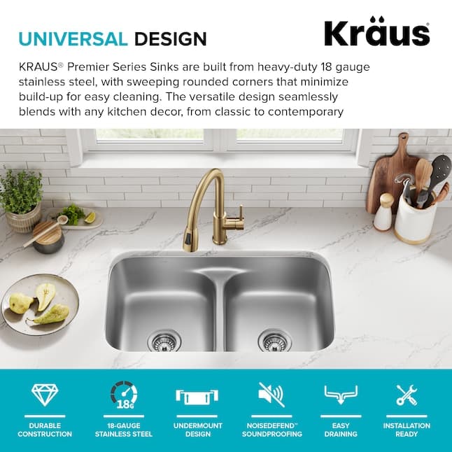 Kraus KBU32 undermount kitchen sink installation detail