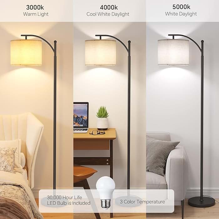 SUNMORY arc floor lamp three color temperature detail